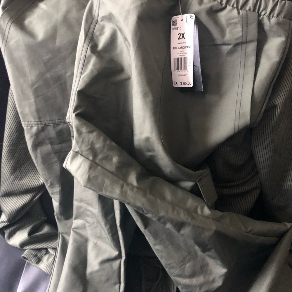 Cardi b Reebok satin joggers with cargo pockets